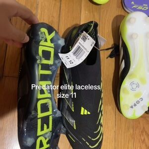 Adidas Predator Elite Laceless Shoes - Black and Neon Green